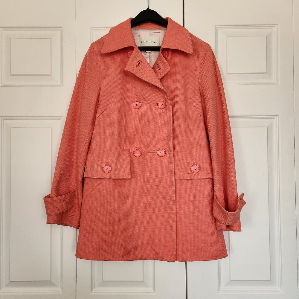 Banana Republic Orange Pea Coat Women (M)